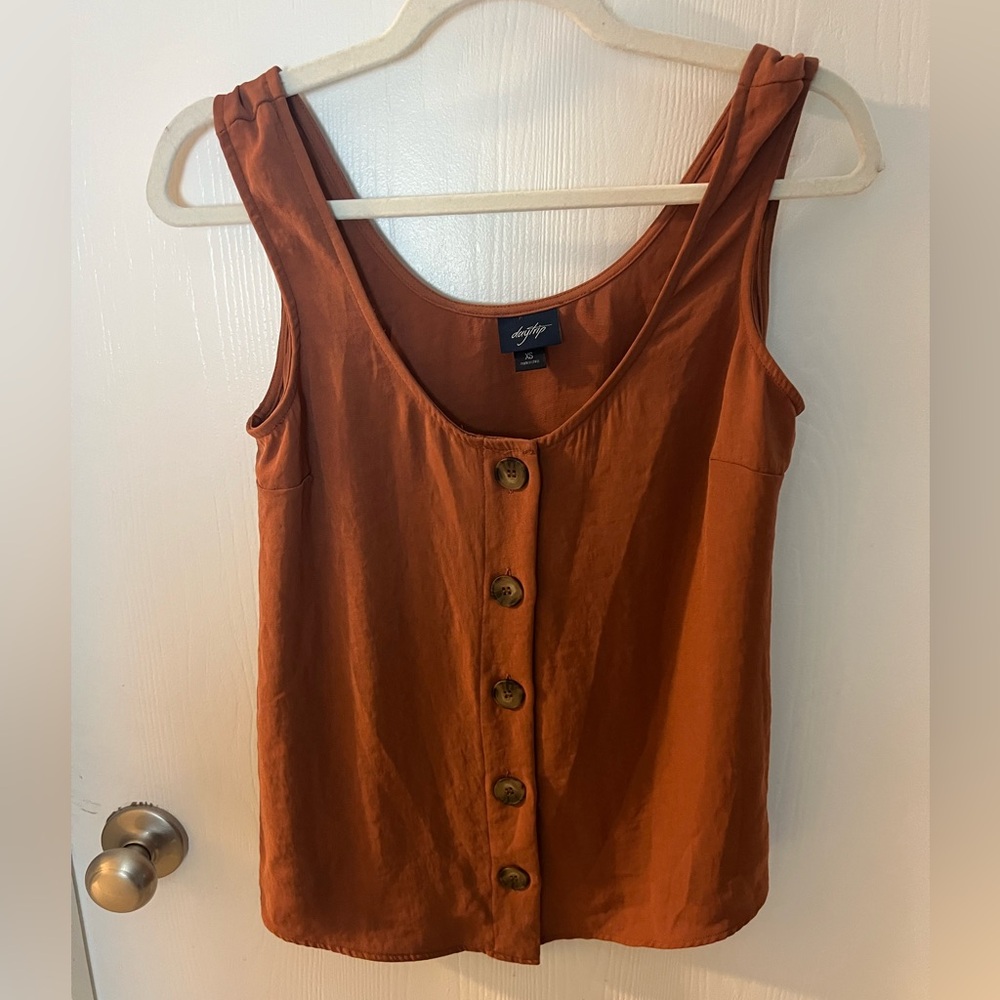 Women's Burnt Orange Button Tank Top XSmall